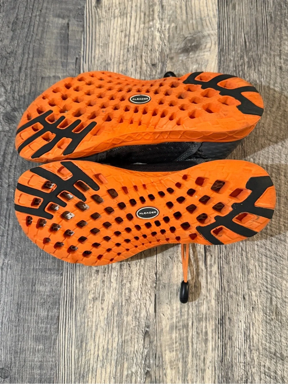 ALEADER Water Shoes Aqua Socks Gray Orange Slip-On Beach Swim Shoes Size 3